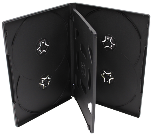 Premium Black DVD Case 14mm – 6-Disc Replacement Storage Shell