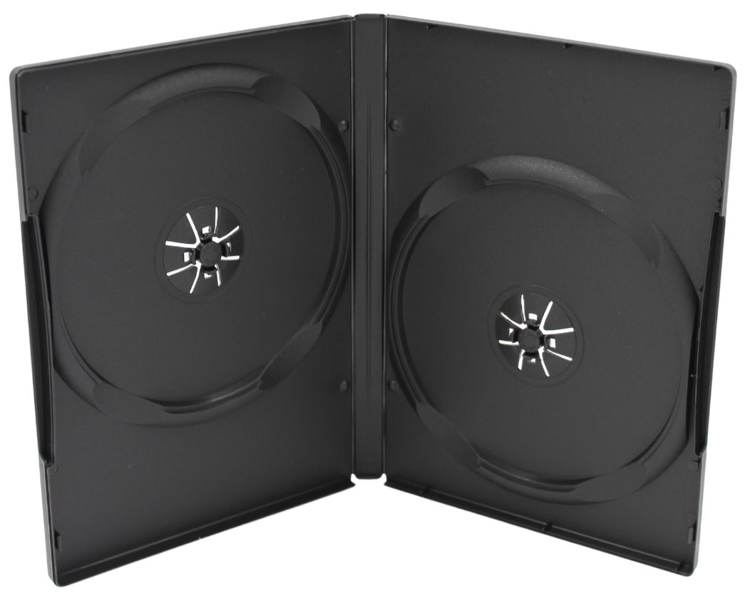 Premium Black DVD Case 14mm – 2-Disc Replacement Storage Shell