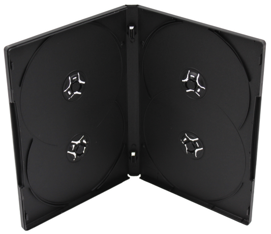 Premium Black DVD Case 14mm – 4-Disc Replacement Storage Shell
