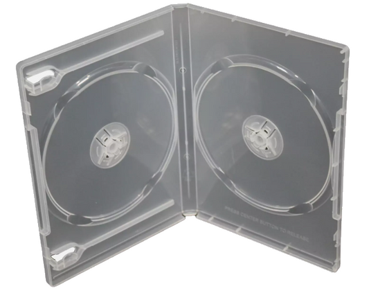 Standard Clear 2-Disc DVD Case (14mm) – Premium Replacement Movie Storage Shell