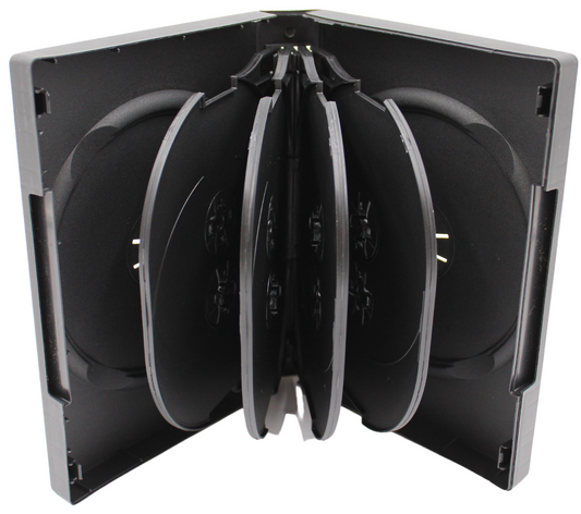 Premium Black DVD Case 33mm – 10-Disc Replacement Storage Shell with 4 Trays