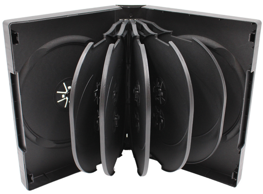 Premium Black DVD Case 39mm – 12-Disc Replacement Storage Shell with 5 Trays
